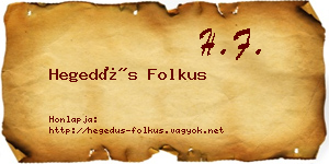 Hegedűs Folkus névjegykártya